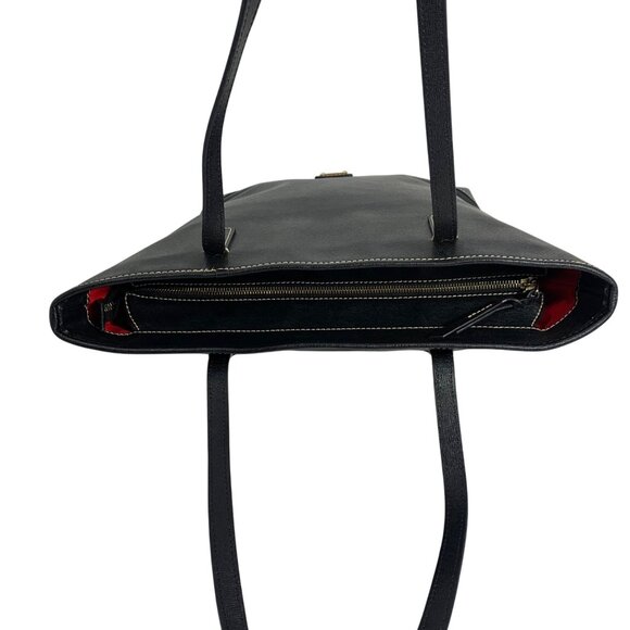 Dooney Bourke Black Saffiano Leather Large Travel Weekender Everyday Tote Bag - Picture 5 of 14